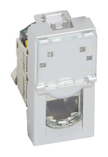 Розетка компьютерная RJ45 Cat.6 Legrand MOSAIC, алюминий