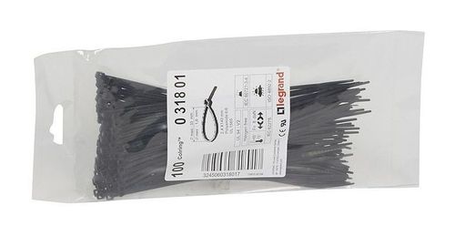 Монтажный хомут Colring - ширина 2.4 мм - длина 140 мм - пакет 100 шт - чёрный