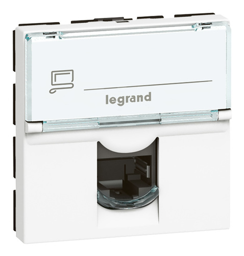 Розетка компьютерная RJ45 Cat.6 Legrand MOSAIC, белый